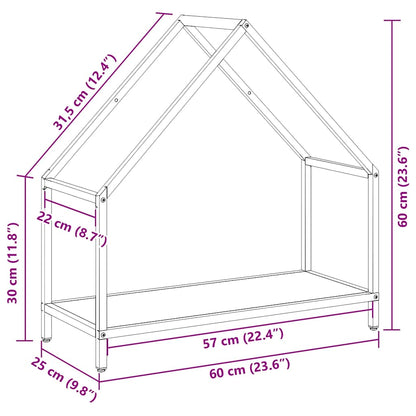 vidaXL Firewood Rack Black 60x25x60 cm Cold-rolled steel