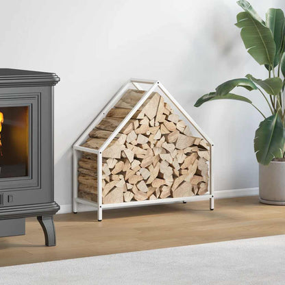 vidaXL Firewood Rack White 60x25x60 cm Cold-rolled steel