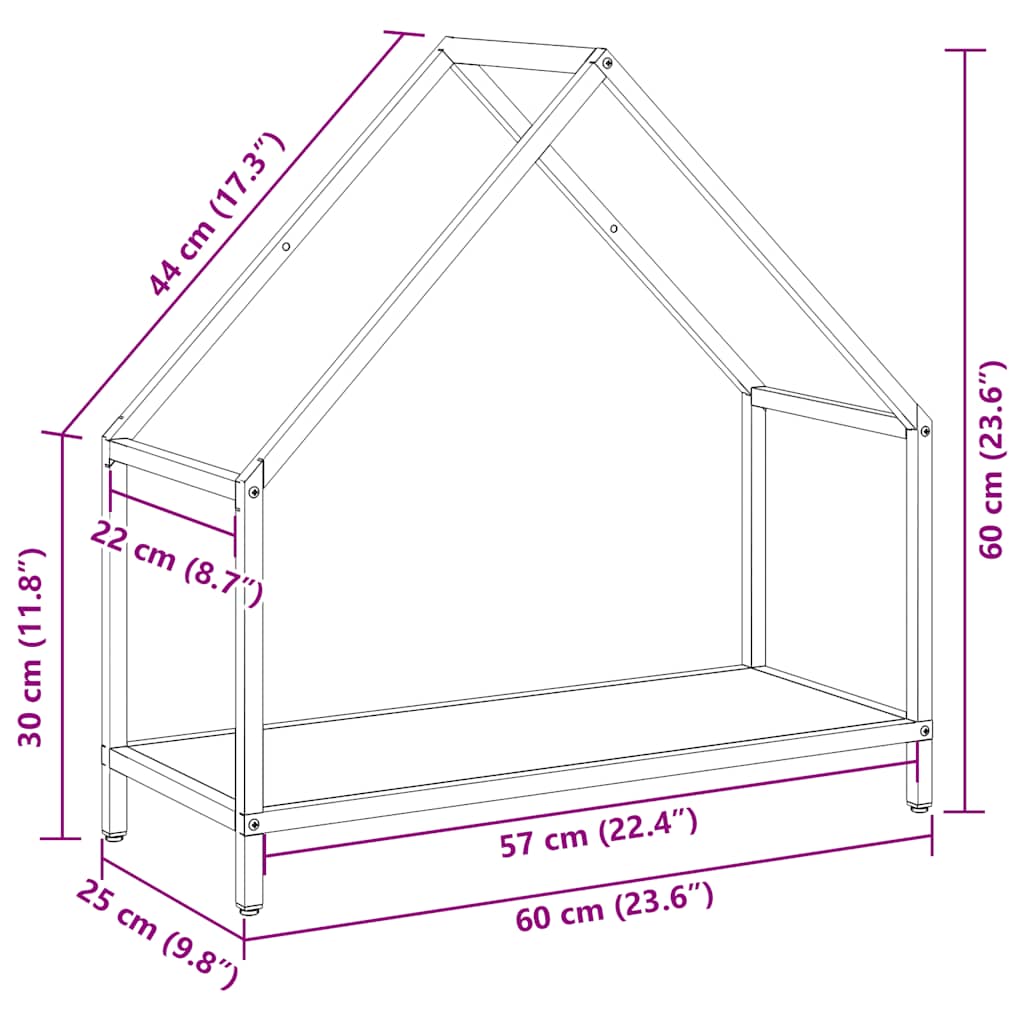 vidaXL Firewood Rack Anthracite 60x25x60 cm Cold-rolled steel