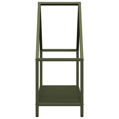 vidaXL Firewood Rack Olive Green 60x25x60 cm Cold-rolled steel
