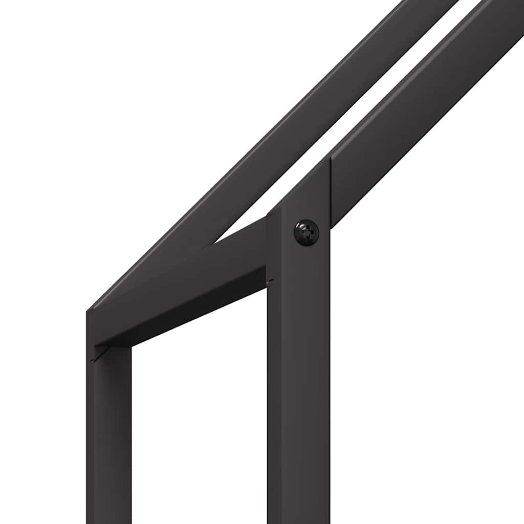 vidaXL Firewood Rack Black 60x25x90 cm Cold-rolled steel