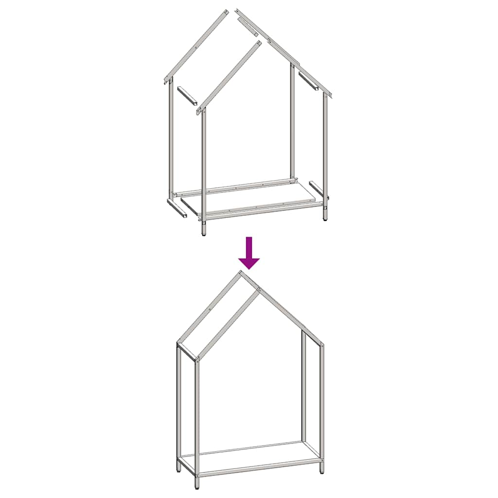 vidaXL Firewood Rack Black 60x25x90 cm Cold-rolled steel