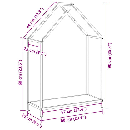 vidaXL Firewood Rack Black 60x25x90 cm Cold-rolled steel