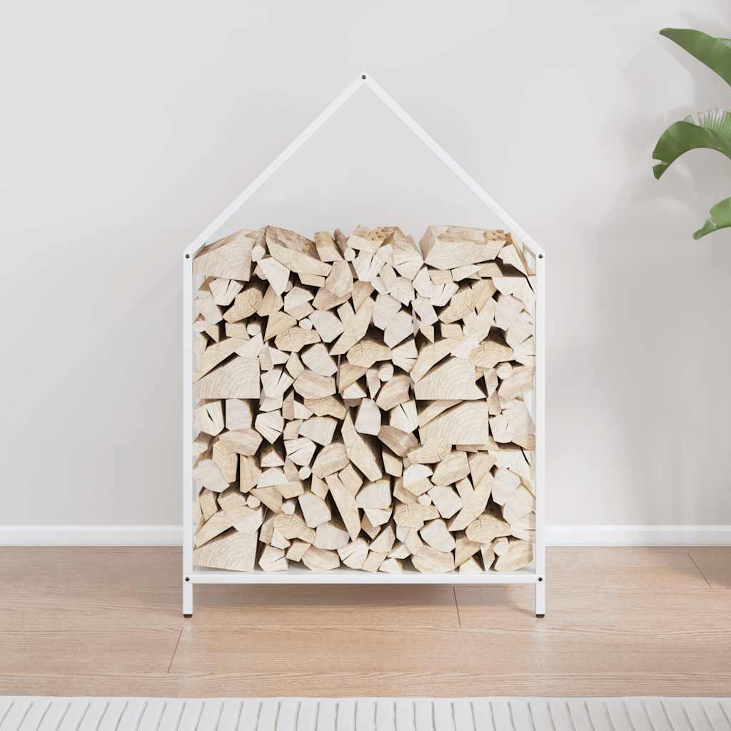 vidaXL Firewood Rack White 60x25x90 cm Cold-rolled steel