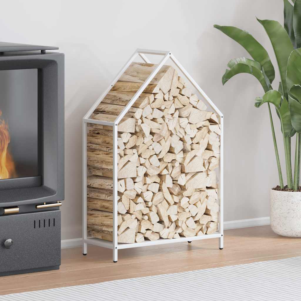 vidaXL Firewood Rack White 60x25x90 cm Cold-rolled steel