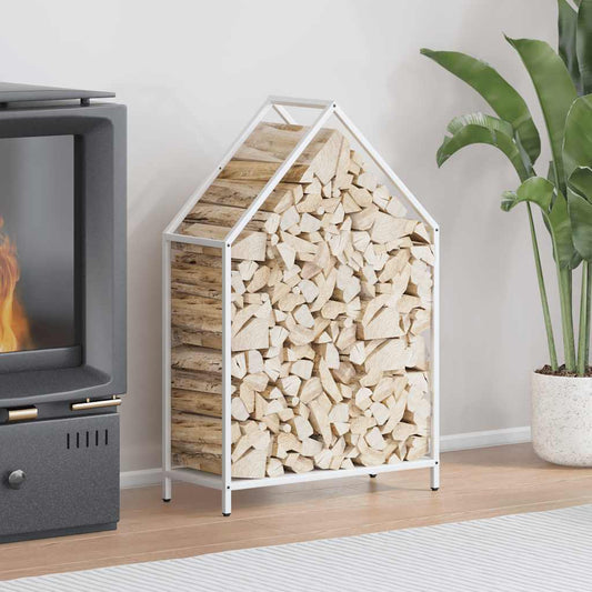 vidaXL Firewood Rack White 60x25x90 cm Cold-rolled steel