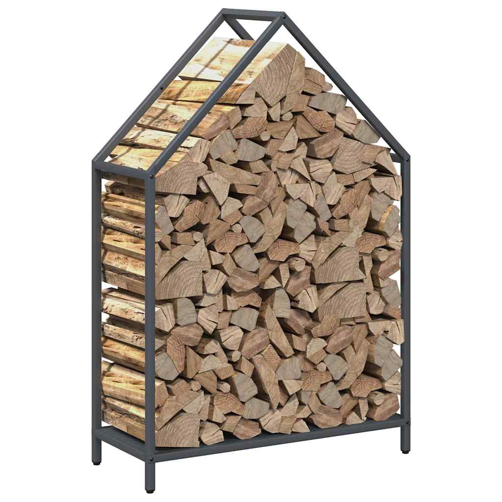 vidaXL Firewood Rack Anthracite 60x25x90 cm Cold-rolled steel