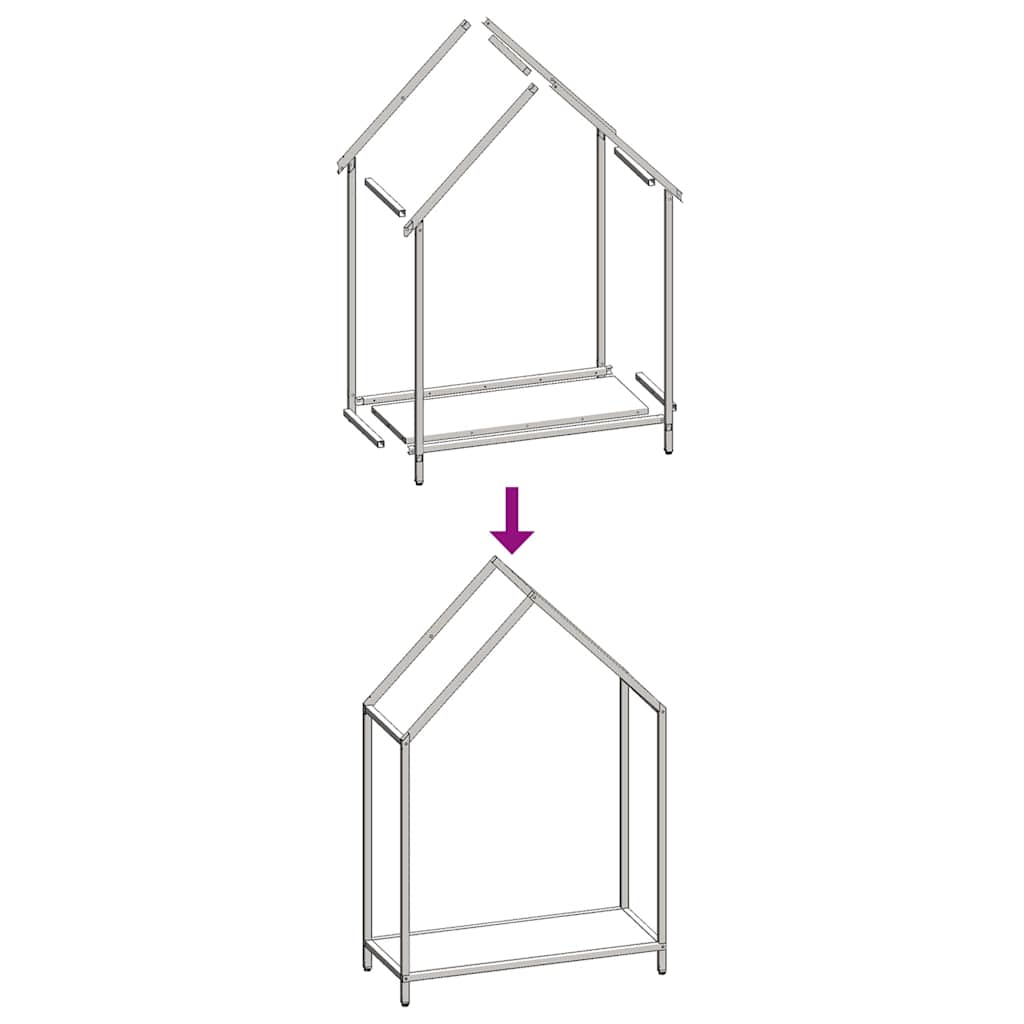vidaXL Firewood Rack Anthracite 60x25x90 cm Cold-rolled steel