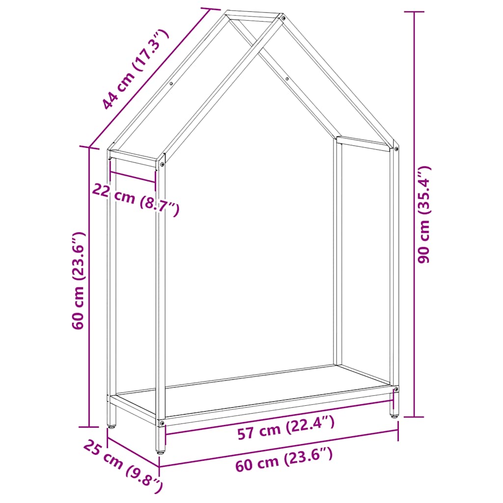 vidaXL Firewood Rack Anthracite 60x25x90 cm Cold-rolled steel