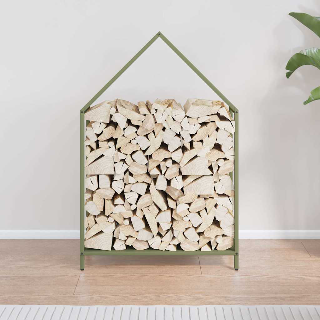 vidaXL Firewood Rack Olive Green 60x25x90 cm Cold-rolled steel