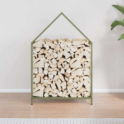 vidaXL Firewood Rack Olive Green 60x25x90 cm Cold-rolled steel