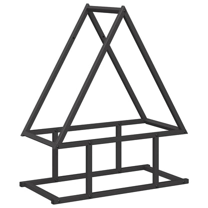 vidaXL Firewood Rack Black 50x25x60 cm Cold-rolled steel