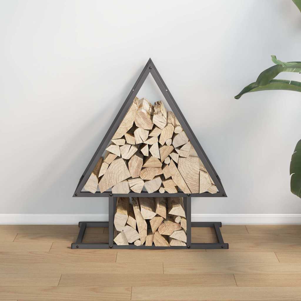 vidaXL Firewood Rack Black 50x25x60 cm Cold-rolled steel