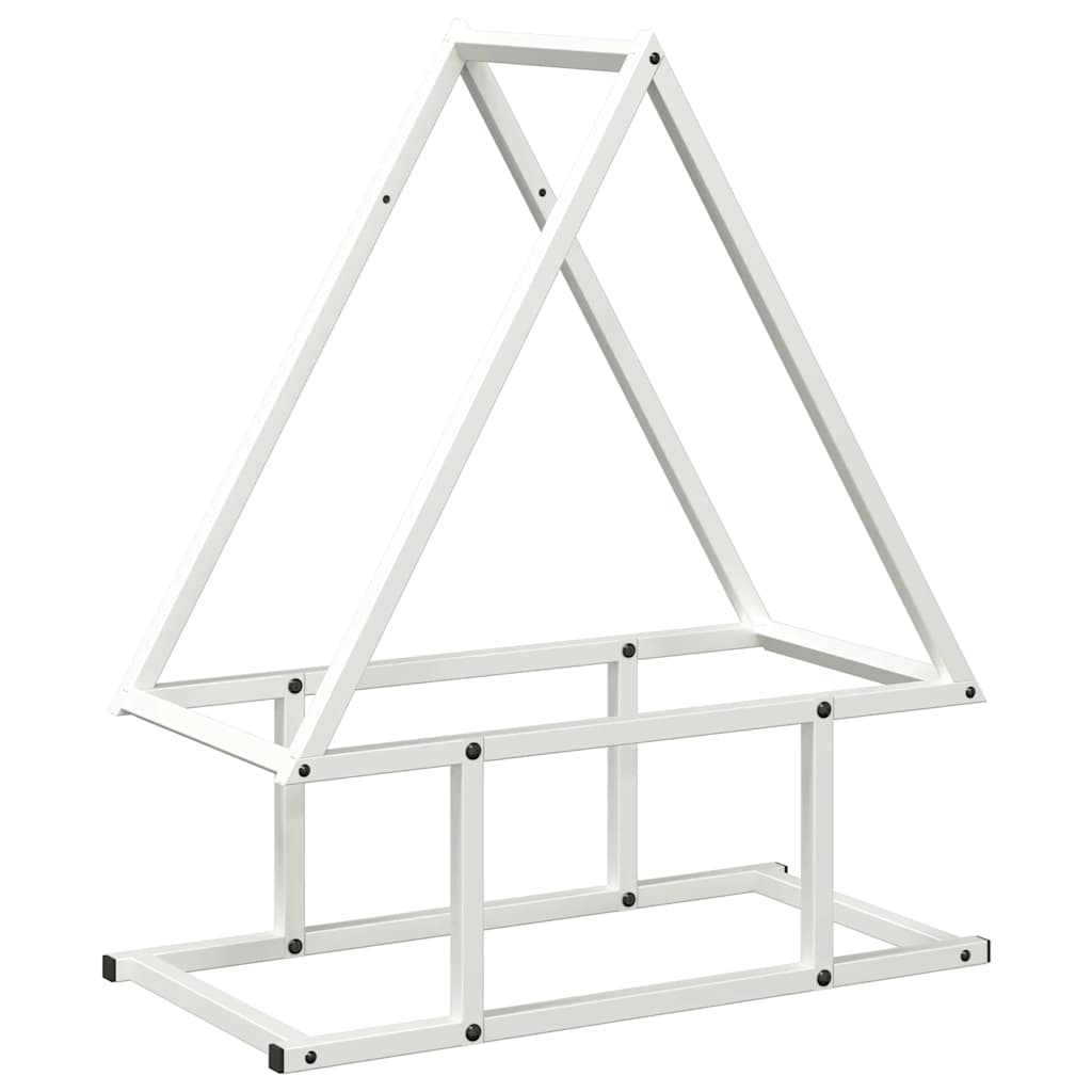 vidaXL Firewood Rack White 50x25x60 cm Cold-rolled steel