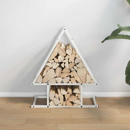 vidaXL Firewood Rack White 50x25x60 cm Cold-rolled steel