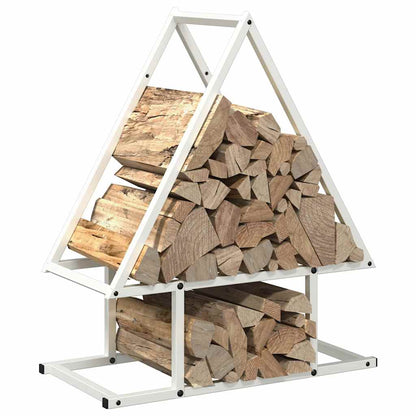 vidaXL Firewood Rack White 50x25x60 cm Cold-rolled steel