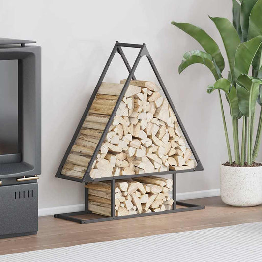 vidaXL Firewood Rack Black 80x25x90 cm Cold-rolled steel