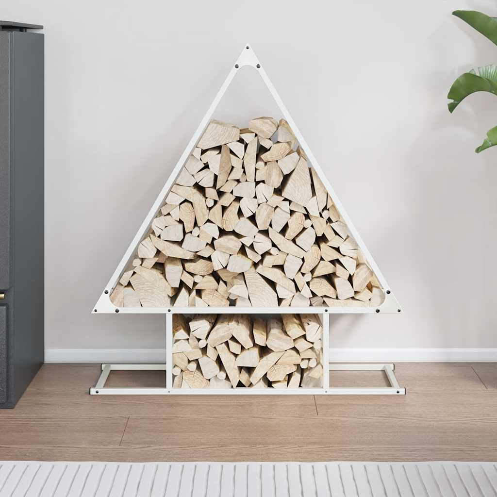 vidaXL Firewood Rack White 80x25x90 cm Cold-rolled steel