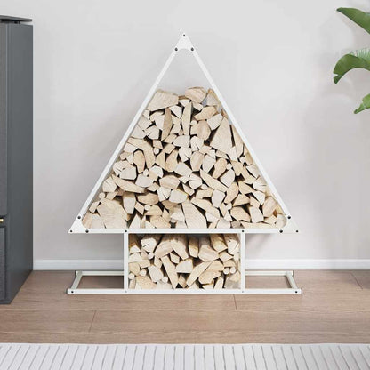 vidaXL Firewood Rack White 80x25x90 cm Cold-rolled steel