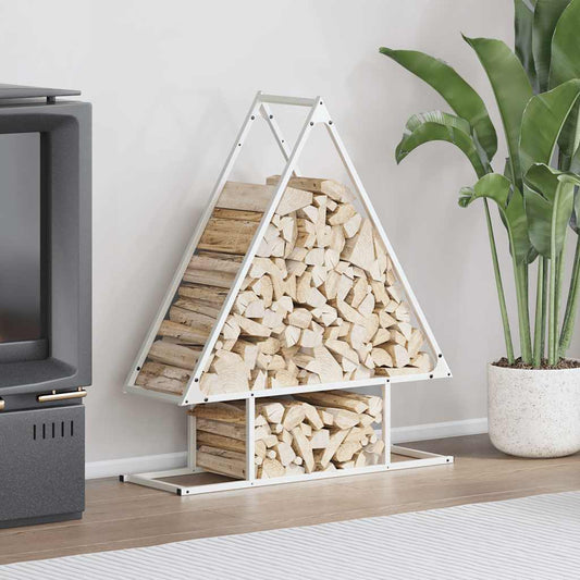 vidaXL Firewood Rack White 80x25x90 cm Cold-rolled steel