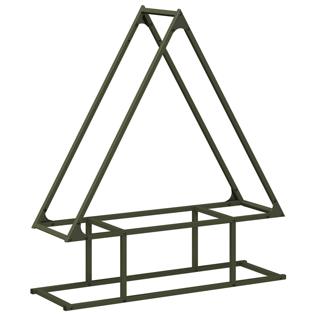 vidaXL Firewood Rack Olive Green 80x25x90 cm Cold-rolled steel