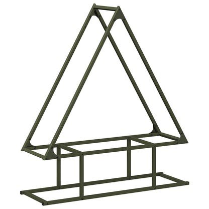 vidaXL Firewood Rack Olive Green 80x25x90 cm Cold-rolled steel