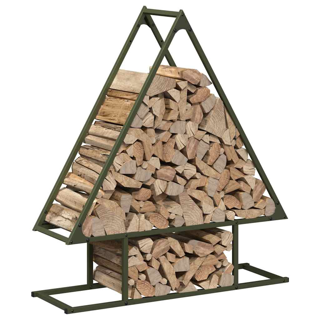 vidaXL Firewood Rack Olive Green 80x25x90 cm Cold-rolled steel