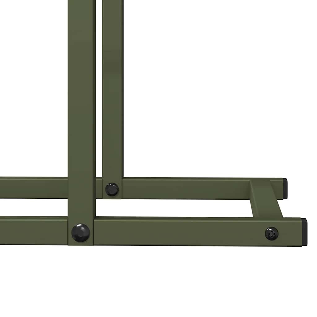 vidaXL Firewood Rack Olive Green 80x25x90 cm Cold-rolled steel