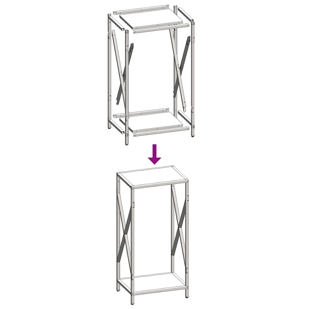 vidaXL Firewood Rack White 34x25x70 cm Cold-rolled steel