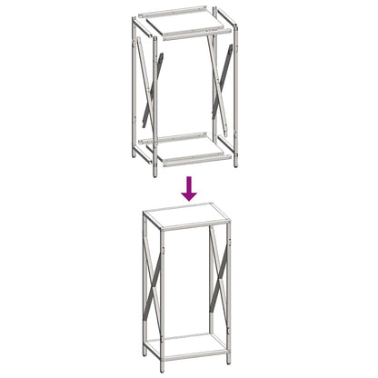 vidaXL Firewood Rack White 34x25x70 cm Cold-rolled steel