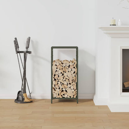 vidaXL Firewood Rack Olive Green 34x25x70 cm Cold-rolled steel