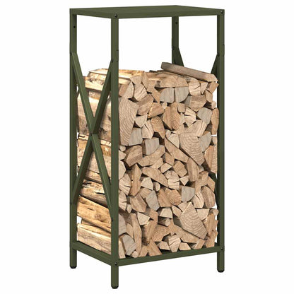 vidaXL Firewood Rack Olive Green 34x25x70 cm Cold-rolled steel