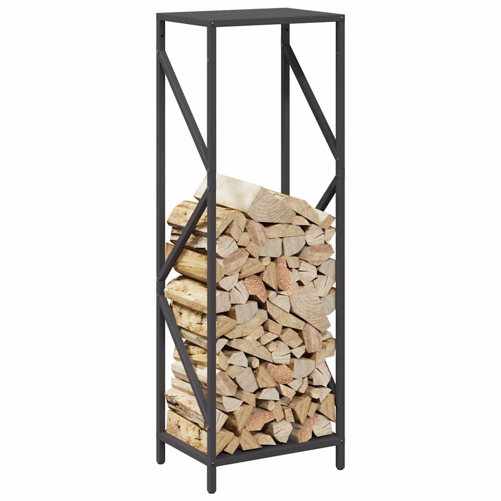 vidaXL Firewood Rack Black 34x25x100 cm Cold-rolled steel