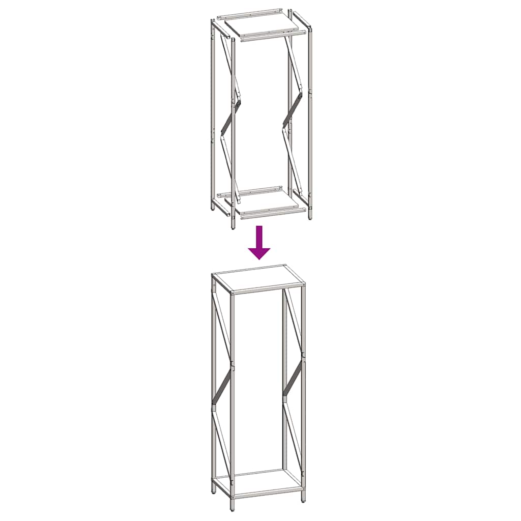 vidaXL Firewood Rack Black 34x25x100 cm Cold-rolled steel