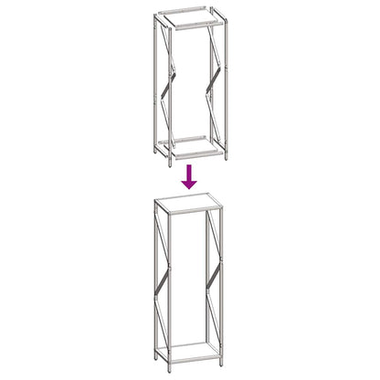vidaXL Firewood Rack Black 34x25x100 cm Cold-rolled steel
