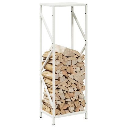 vidaXL Firewood Rack White 34x25x100 cm Cold-rolled steel