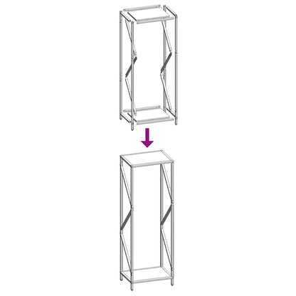 vidaXL Firewood Rack White 34x25x100 cm Cold-rolled steel
