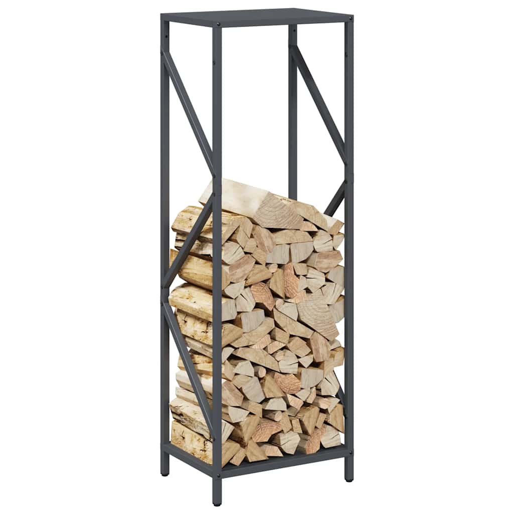 vidaXL Firewood Rack Anthracite 34x25x100 cm Cold-rolled steel