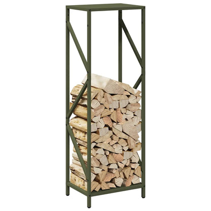 vidaXL Firewood Rack Olive Green 34x25x100 cm Cold-rolled steel
