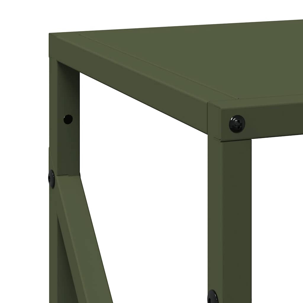 vidaXL Firewood Rack Olive Green 34x25x100 cm Cold-rolled steel