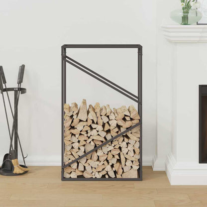 vidaXL Firewood Rack Black 60x25x100 cm Cold-rolled steel