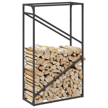 vidaXL Firewood Rack Black 60x25x100 cm Cold-rolled steel