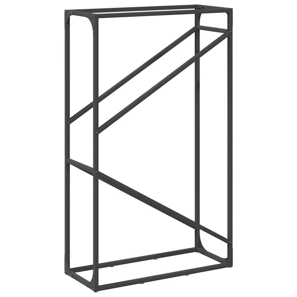 vidaXL Firewood Rack Black 60x25x100 cm Cold-rolled steel