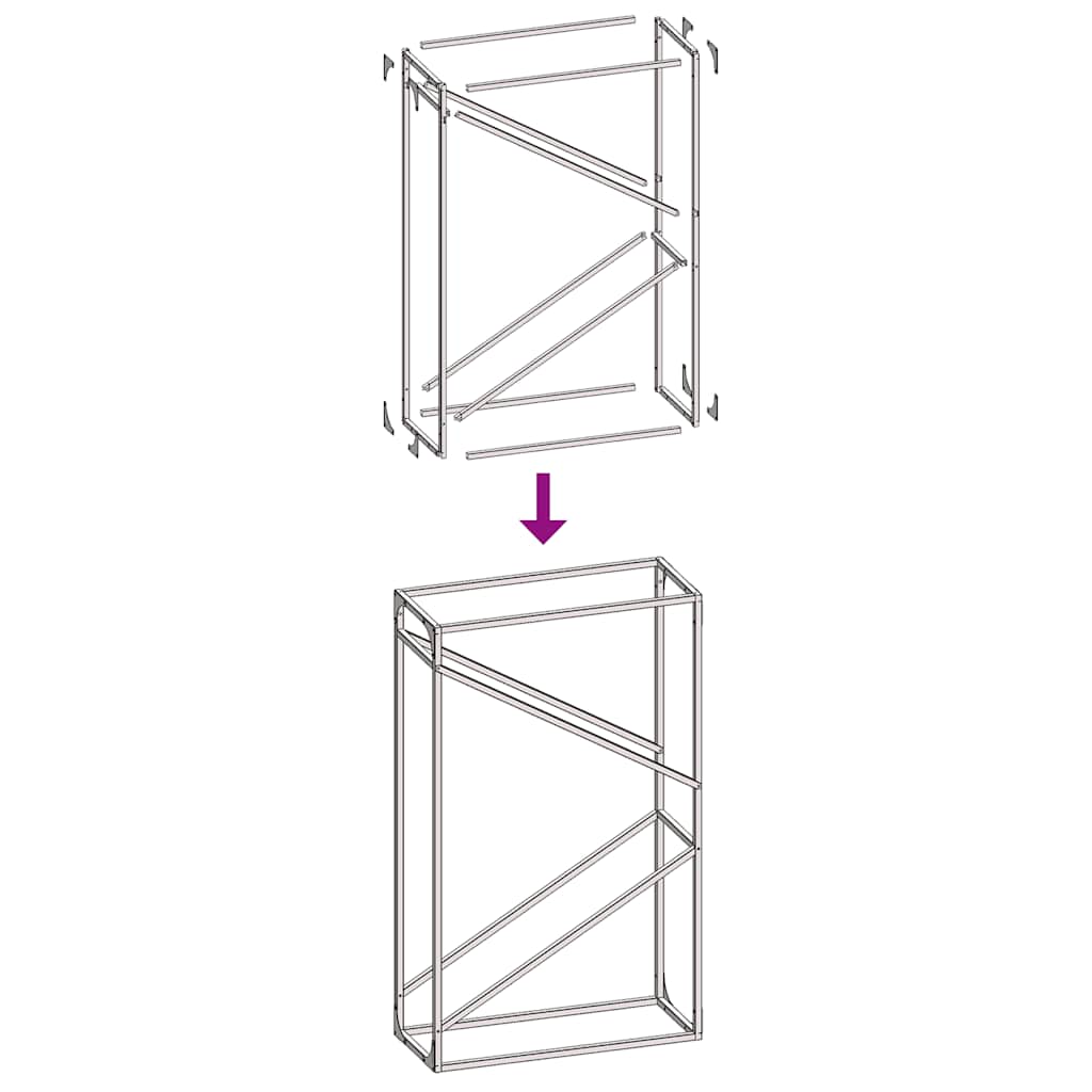 vidaXL Firewood Rack Black 60x25x100 cm Cold-rolled steel