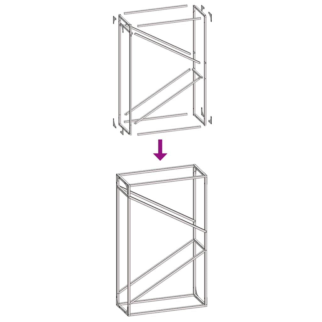 vidaXL Firewood Rack Anthracite 60x25x100 cm Cold-rolled steel