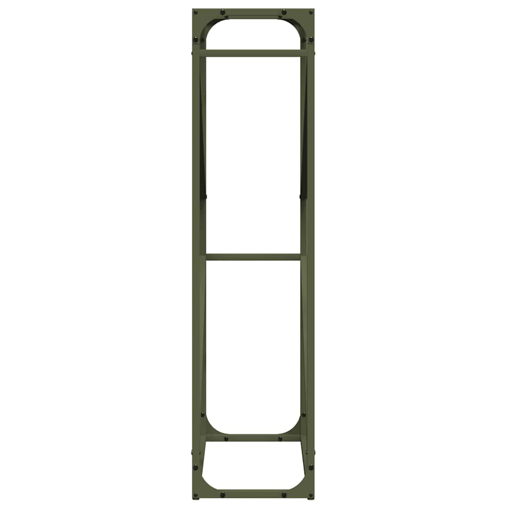 vidaXL Firewood Rack Olive Green 60x25x100 cm Cold-rolled steel