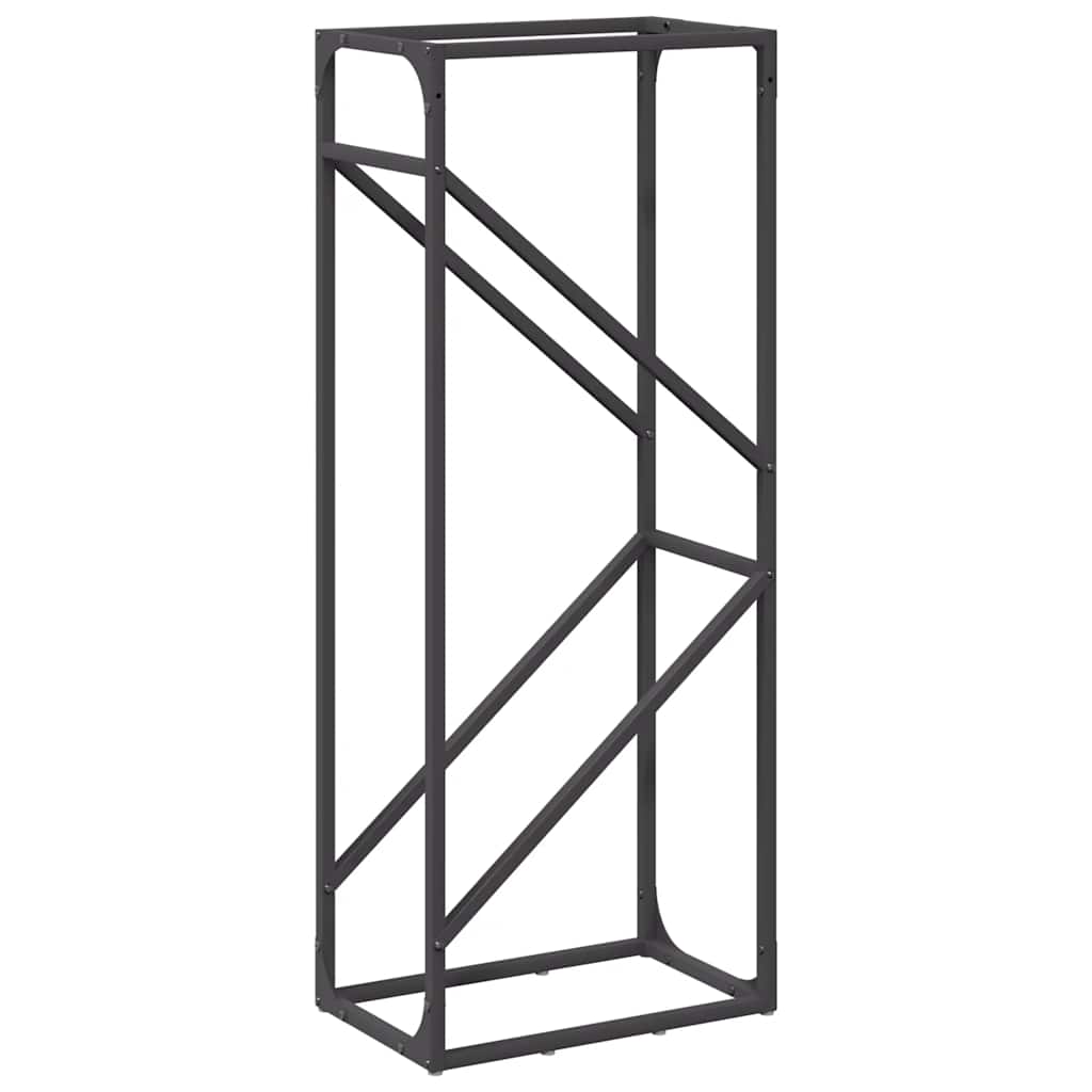 vidaXL Firewood Rack Black 40x25x100 cm Cold-rolled steel