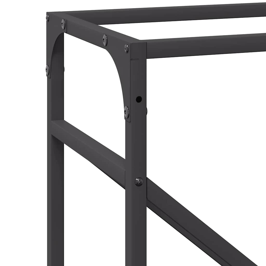 vidaXL Firewood Rack Black 40x25x100 cm Cold-rolled steel