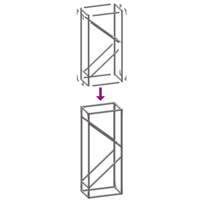 vidaXL Firewood Rack Black 40x25x100 cm Cold-rolled steel
