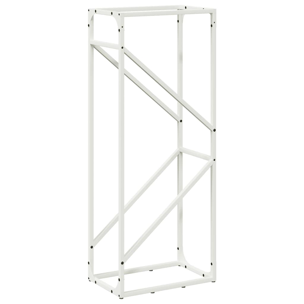 vidaXL Firewood Rack White 40x25x100 cm Cold-rolled steel